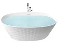 Freistehende Badewanne 150 x 75 cm oval Acryl weiß Diamantmuster Chubut