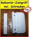 1 Stck. Balkontür Ziehgriff, Farbe weiß, Griff, KS weiß, neu, mit Schrauben