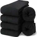 EBMORE Damen Wollsocken Merino Warme Wolle Socken Dicke Wandersocken Thermosocken Wintersocken Geschenke für Damen 5 Paar(Schwarz)