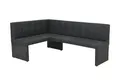 Hela Tische, Eckbank Sitzbank Melanie, Bezug Microfaser Vintageoptik Anthrazit, Langer Schenkel Links, B140x200xH90cm