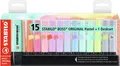 Textmarker - STABILO BOSS ORIGINAL Pastel - 15er Tischset - mit 14...