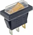 Wippschalter Beleuchtet bei 230V, 15A Geräteschalter mit Wasserdichter Abdeckung