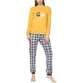 Cornette Schlafanzug Damen Schlafanzug Zweiteiler Pyjama Langarm mit Rundhals Baumwolle 634 S