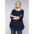 Sheego Blusenshirt Große Größen in leichter A-Linie mit Zipfelsaum blau 40/42