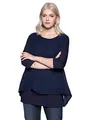 Sheego Damen Große Größen Blusenshirt in Leichter A-Linie mit Zipfelsaum Businessmode klassisch Rundhals-Ausschnitt -