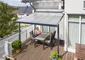 Gutta Terrassenüberdachung Alu Anthrazit 3x3, 4.2x3, 5.4x3 m - Temporärer Schatten, Regenschutz bei Outdoor-Aktivitäten