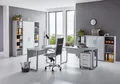 Büromöbel Arbeitszimmer Office Edition in Lichtgrau/Weiß Hochglanz Set 5