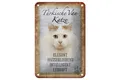 Femer GmbH Metallschild Spruch 12x18cm türkische Van Katze, (1 St), gewölbte Oberfläche, abgerundete Ecken, umgeschlagene Kanten