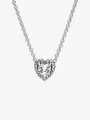PANDORA Erhabenes Herz Halskette 925 Silber Zirkonia  398425C01-45