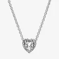 PANDORA Erhabenes Herz Halskette 925 Silber Zirkonia Länge 45 cm 398425C01-45
