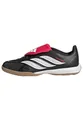 adidas Unisex Kinder Predator League Fold-Over Tongue Indoor Football Kids Shoes, Core Black/FTWR White/Lucid Red, 38 2/3 EU