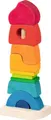 goki 58350 - Stapelschlösschen - aus hochwertigem Ahornholz - goki Evolution - Bunte Farben auf Wasserbasis - Made in Europa