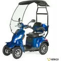 Veleco Faster - Elektromobil mit Dach und Windschutzscheibe - 4-Rad Seniorenmobil - Alarm - Fertig montiert und fahrbereit - Rückwärtsgang - (Blau) - Blau