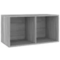 vidaXL Schallplatten Box, Aufbewahrungsbox mit viel Stauraum, Schallplattenkiste für Büro Schlafzimmer, Nachttisch Aktenschrank, Grau Sonoma Holzwerkstoff