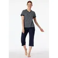 Schiesser Schlafanzug "Casual Essentials" mit modisch umgeschlagenen Ärmeln blau M (38)