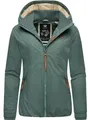 Ragwear Damen Winterjacke warmer Kurzmantel mit Kapuze Dizzie Winter Intl Pine Green23 Gr. XXL