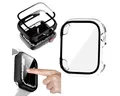 Wigento Smartwatch-Hülle Für Apple Watch Series 9 8 7 45mm / 6 SE 5 4 44mm 2 in 1 Hülle + Glas