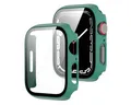 Wigento Smartwatch-Hülle Für Apple Watch 9 8 7 45mm 2 in 1 Schock TPU Silikon Hülle + Hart Glas