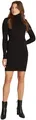 Calvin Klein Damen Pullover-Kleid Woven Label Tight Sweater Dress mit Rollkragen