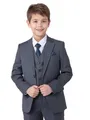 SANDER STELLAN Festlicher Kinderanzug Jungen Anzug Kommunionanzug 6-teilig grau Numeric_140