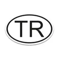 TR Magnet Länderkennzeichen Türkei Schwarz & Weiß - 17,5 x 11,5 cm - kfz797