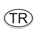 TR Magnet Länderkennzeichen Türkei Schwarz & Weiß - 17,5 x 11,5 cm I kfz_797