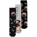 United Labels® Socken Bastian Bielendorfer - Mops Otto! (3er Pack) grau 38-43