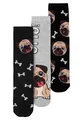 Bastian Bielendorfer Mops Otto! Socken für Herren und Damen - Unisex Sneaker Strümpfe Grau (3er Pack) (DE/NL/SE/PL, Numerisch, 38, 43, Regular, Regular, Grau)