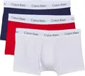 Calvin Klein Herren Boxershorts Low Rise TRUNK, 3er Pack U2664G, Ohne Eingriff, Mehrfarbig ( Mehrfarbig (998 White, Red Ginger, Pyro Blue) ) - Small