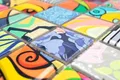 Handmuster Bunte Retro Style Mosaikfliesen POP UP ART Design Wandverkleidung ...