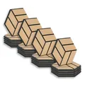 Homestyle4u Akustikpaneele 30 x 26 cm 20 Stück Natur Hexagon Wandpaneele Holz