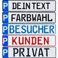 Parkplatzschild Parkplatz Kennzeichen Schild P-Kennzeichen Wunschtext