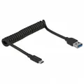 Delock USB 3.1 Gen 2 Spiralkabel Typ-A Stecker zu Typ-C Stecker