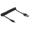 DeLOCK USB 3.1 Gen 2 Coiled Cable Type-A male to Type-C male