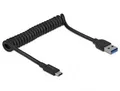 Delock USB 3.1 Gen 2 Coiled Cable Type-A male to Type-C male