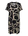 ONLY Carmakoma Damen Carfyrla Life S/S V-NCK Blk AOP DRE Noos, Schwarz-5, L EU