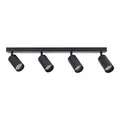 EDO Deckenstrahler GU10 MALGA, 4 Flammig, Deckenlampe Schwarz, Drehbar Spotbalken, Deckenleuchte Schwenkbar, Wandlampe Innen, Wandstrahler, Spot, Downlight, Lampe für Schlafzimmer, Küche, Wohnzimmer