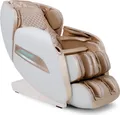 NAIPO Massagesessel Shiatsu Massagestuhl Zero Gravity für Ganzkörper, mit Heizung, SL Track, Klopfen, Kneten, Luft-Massage-System, USB, Bluetooth 3D Surround Sound Musik, Für Zuhause und Büro, WeissGold