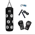 HAMMER Box-Set Sparring Professional - Boxsack Set, Gefüllt, 80 cm, nummeriert mit Trefferflächen, Boxhandschuhe 10 oz, Springseil, Profi-Deckenhacken, Boxtraining-DVD