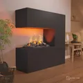 GLOW FIRE Elektrokamin 'Schiller' | Wasserdampf Kamin mit OMC 500 inkl. Holz in schwarz als Raumteiler | HxBxT: 120x120x37 cm