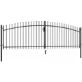 vidaXL Doppelflügel-Gartentor mit Speerspitzen 400 x 150 cm 144360