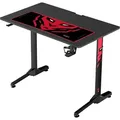 Diablo X-Mate 1000 Gaming Tisch Schreibtisch PC Computertisch Ergonomisch Carbon Tischplatte Kopfhörerhaken Getränkehalter (100 x 75 x 60 cm) Far... - Schwarz