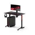 X-mate Gaming Tisch Schreibtisch Pc Computertisch Ergonomisch Carbon Tischplatte Kopfhörerhaken Getränkehalter Rutschfester Fußschutz (100 X 75 X 60 Cm) - Diablo