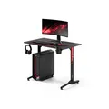 Diablo X-Mate Gaming Tisch 100 cm x 75 cm x 60 cm Schreibtisch PC Computertisch Ergonomisch Carbon Tischplatte Kopfhörerhaken Getränkehalter Rutschfester Fußschutz