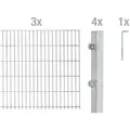 Alberts Komplettset Doppelstabmattenzaun, Feuerverzinkt, Mattenbreite 2 m, 160 cm hoch, 6 m lang