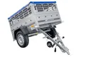 Kompakter Anhänger Garden Trailer 150 Kipp 150x106 cm 750 kg mit Laubgitteraufsatz