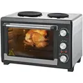 Syntrox Germany 26L Minibackofen mit 2 Kochplatten – Kompakter und Energieeffizienter Mini-Ofen für Kleine Küchen, Studentenwohnungen & Mehr - Silber