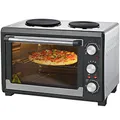 Syntrox Germany 26 Liter Mini Stand Backofen mit Umluft und Drehspieß kleinküche Minieküche mit 2 Kochplatten Miniofen Minibackofen Pizzaofen