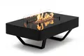 PLANIKA Rio Table - Kaffeetisch mit LPG - Feuerstelle, schwarz, tragbar, für den Garten und die Terrasse