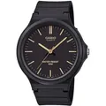 Quarzuhr, schwarz (schwarz, goldfarben), CASIO TIMELESS COLLECTION, Armbanduhren, Herren, Armbanduhr, Herrenuhr, analog, Resinarmband, Acrylglas